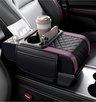 5-in-1 Rhinestone-Embellished Car Center Console Cover, Armrest Cover(Pink)